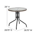 Alt View 12. Flash Furniture - Lila Outdoor Round Contemporary Metal 3 Piece Patio Set - Clear Top/Dark Brown Rattan.