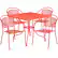 Front. Alamont Home - Oia Outdoor Square Contemporary Metal 5 Piece Patio Set - Coral.
