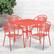 Alt View 11. Alamont Home - Oia Outdoor Square Contemporary Metal 5 Piece Patio Set - Coral.