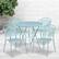 Alt View 11. Alamont Home - Oia Outdoor Round Contemporary Metal 5 Piece Patio Set - Sky Blue.