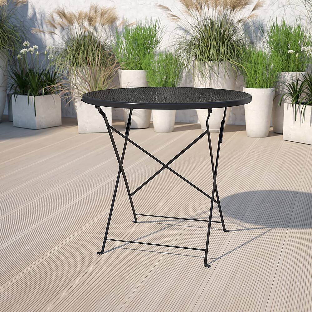 Alamont Home Oia Round Contemporary Patio Table Black ALA-DP5-203662 ...