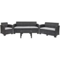 Front. Flash Furniture - Seneca Outdoor  Contemporary Resin 4 Piece Patio Set - Dark Gray.