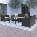 Alt View 12. Flash Furniture - Seneca Outdoor  Contemporary Resin 4 Piece Patio Set - Dark Gray.