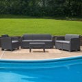 Alt View 14. Flash Furniture - Seneca Outdoor  Contemporary Resin 4 Piece Patio Set - Dark Gray.