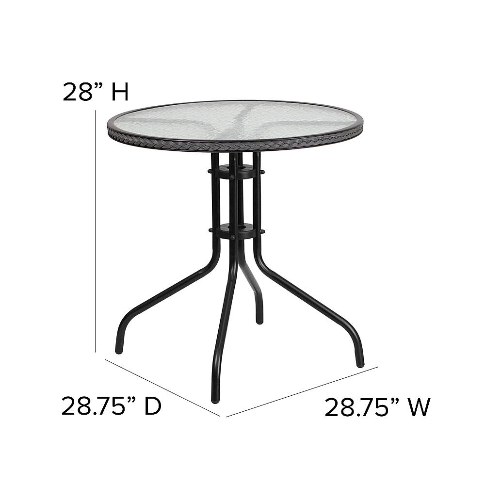 Alt View 12. Alamont Home - Lila Outdoor Round Contemporary Metal 5 Piece Patio Set - Clear Top/Gray Rattan.