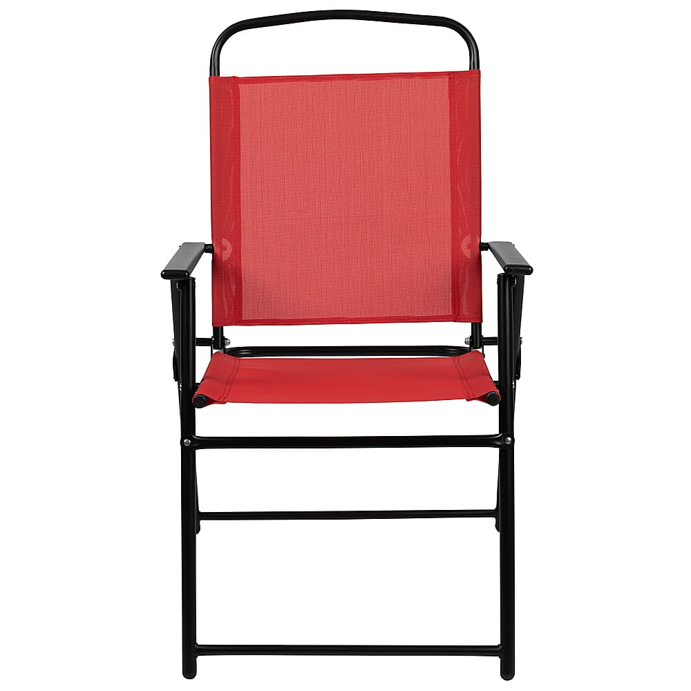 Alt View 11. Alamont Home - Nantucket Outdoor Round Contemporary Metal 6 Piece Patio Set - Red.