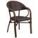 Front. Alamont Home - Lila Patio Chair - Dark Brown Rattan/Red Bamboo-Aluminum Frame.