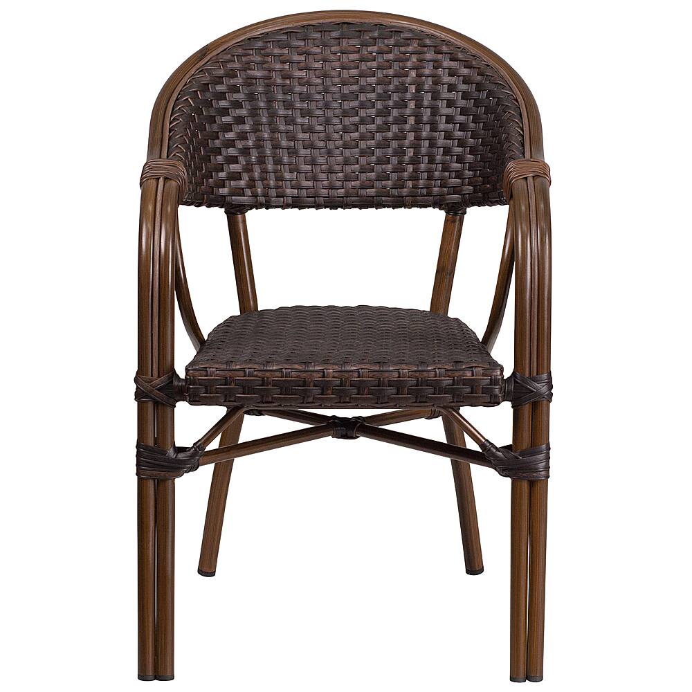 Alt View 11. Alamont Home - Lila Patio Chair - Dark Brown Rattan/Red Bamboo-Aluminum Frame.