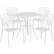 Front. Alamont Home - Oia Outdoor Square Contemporary Metal 5 Piece Patio Set - White.