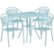 Front. Flash Furniture - Oia Outdoor Square Contemporary Metal 5 Piece Patio Set - Sky Blue.