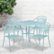 Alt View 11. Flash Furniture - Oia Outdoor Square Contemporary Metal 5 Piece Patio Set - Sky Blue.