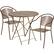 Front. Alamont Home - Oia Outdoor Round Contemporary Metal 3 Piece Patio Set - Gold.