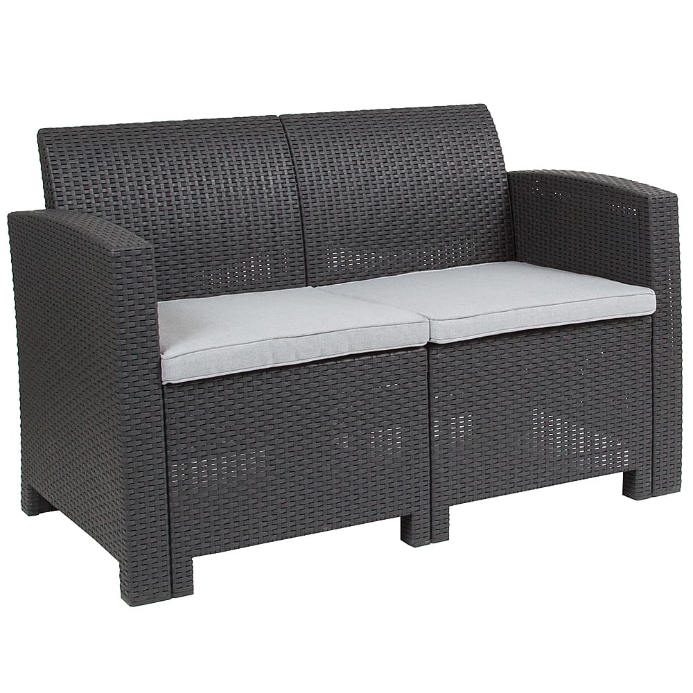 Alamont Home - Seneca Patio Lounge Loveseat - Dark Gray - Front_Zoom