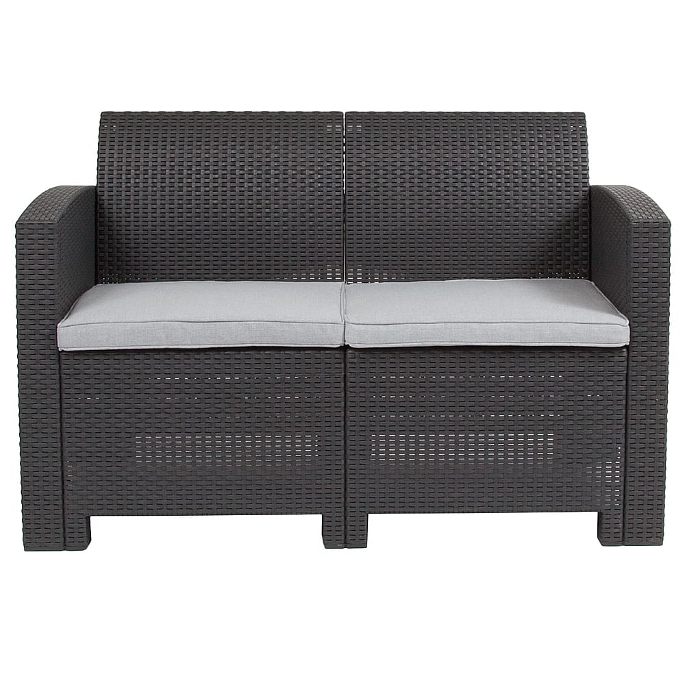 Flash Furniture – Seneca Patio Lounge Loveseat – Dark Gray Sansujyuku sansujyuku.com