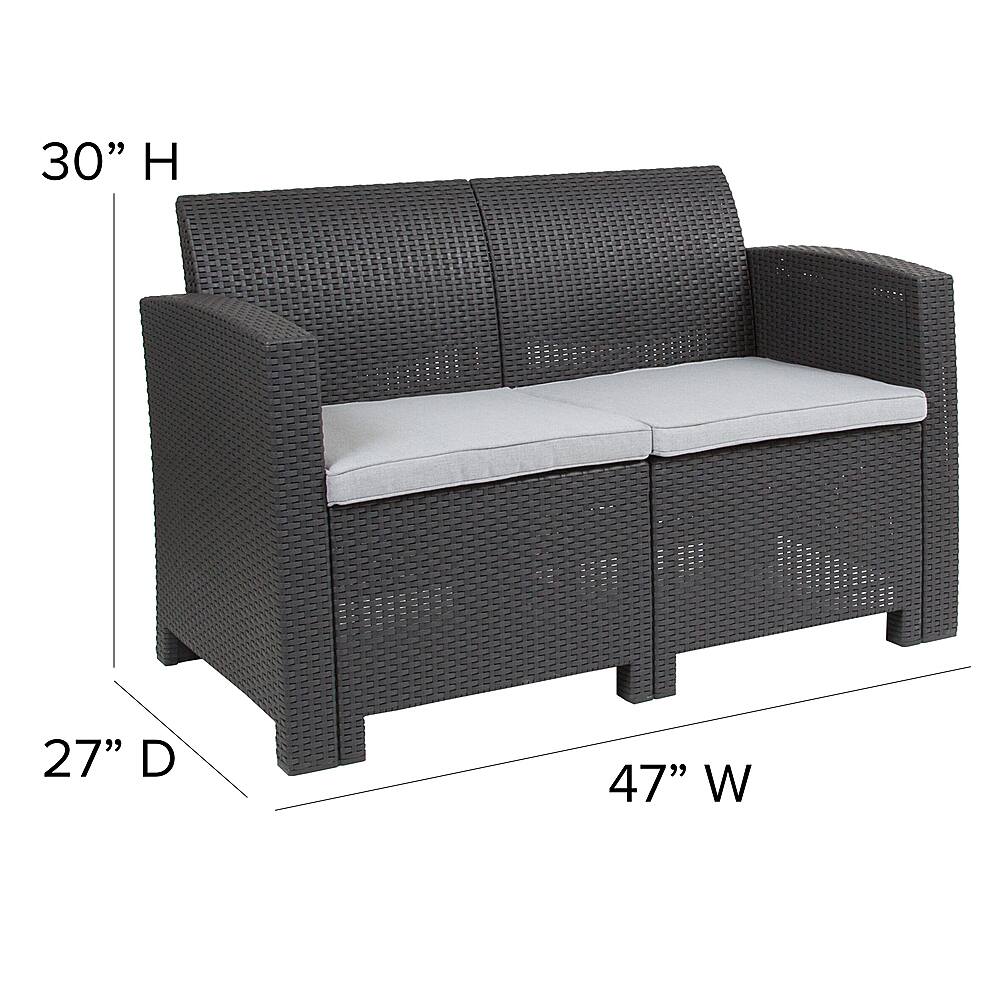 Alt View 13. Alamont Home - Seneca Patio Lounge Loveseat - Dark Gray.