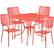 Front. Alamont Home - Oia Outdoor Square Contemporary Metal 5 Piece Patio Set - Coral.