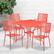 Alt View 11. Alamont Home - Oia Outdoor Square Contemporary Metal 5 Piece Patio Set - Coral.