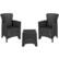 Front. Alamont Home - Seneca Outdoor Square Contemporary Resin 3 Piece Patio Set - Dark Gray.