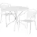 Front. Alamont Home - Oia Outdoor Round Contemporary Metal 3 Piece Patio Set - White.
