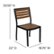 Alt View 12. Flash Furniture - Lark Outdoor Square Modern Metal 3 Piece Patio Set - Teak.