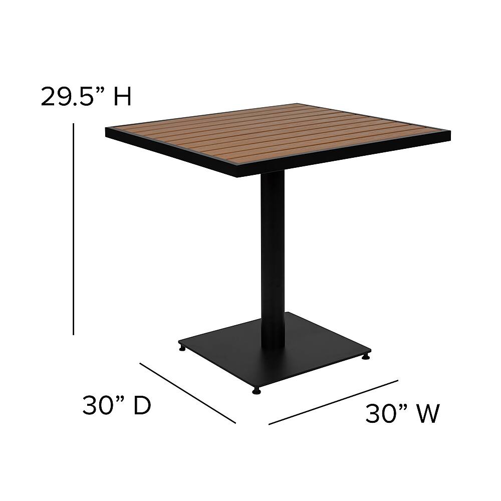 Alt View 13. Alamont Home - Lark Outdoor Square Modern Metal 3 Piece Patio Set - Teak.