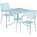 Front. Alamont Home - Oia Outdoor Square Contemporary Metal 3 Piece Patio Set - Sky Blue.