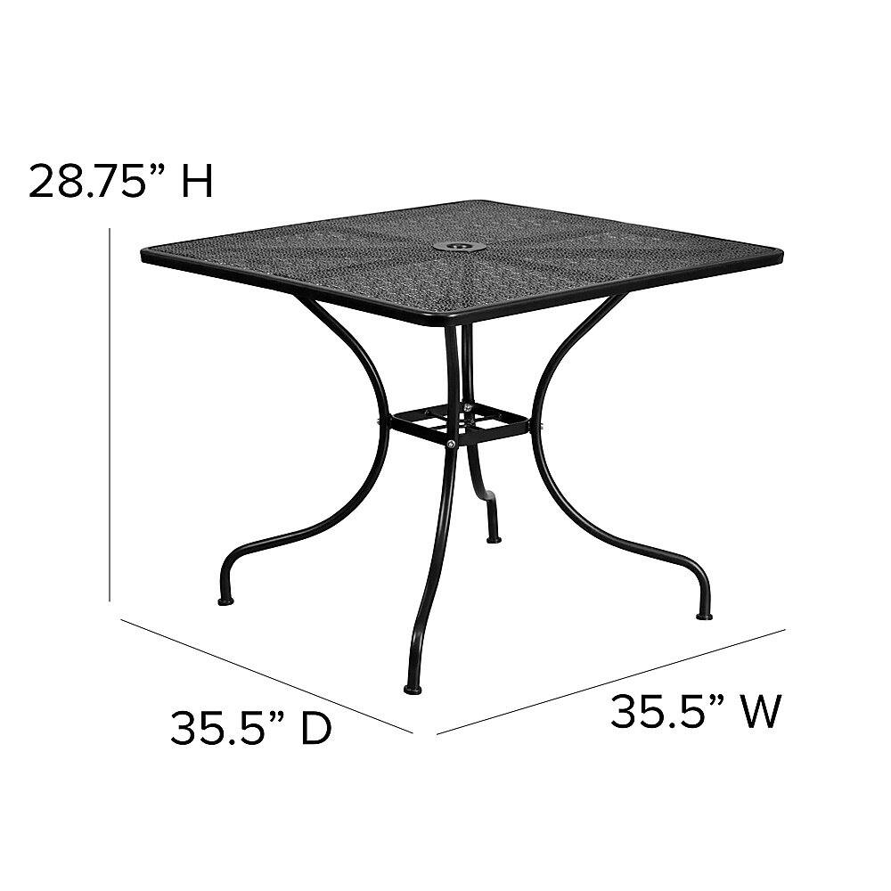 Alt View 12. Alamont Home - Oia Square Contemporary Patio Table - Black - Black.