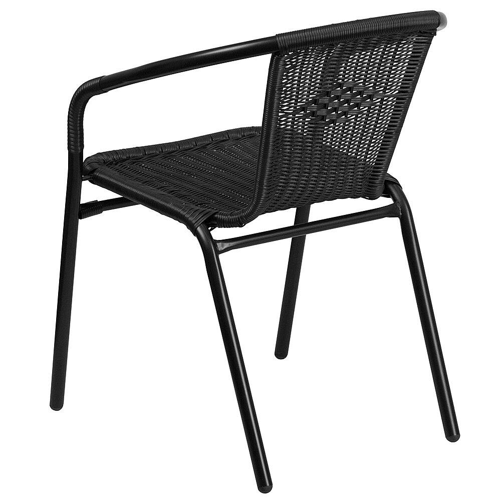 Alt View 14. Alamont Home - Lila Outdoor Square Contemporary Metal 3 Piece Patio Set - Clear Top/Black Rattan.
