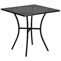 Flash Furniture - Oia Square Contemporary Patio Table - Black - Front_Zoom