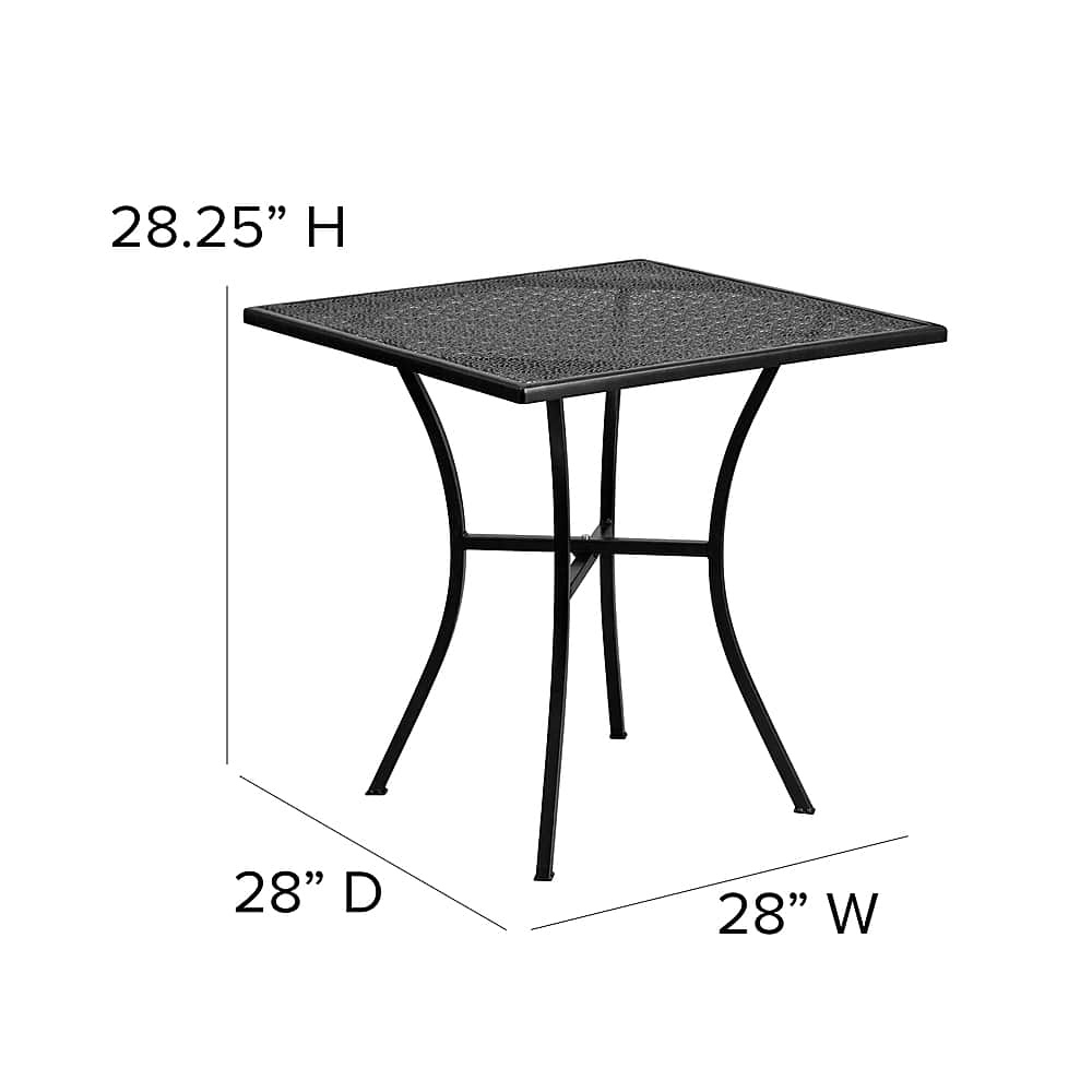 Alt View 12. Alamont Home - Oia Square Contemporary Patio Table - Black - Black.