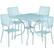 Front. Alamont Home - Oia Outdoor Square Contemporary Metal 5 Piece Patio Set - Sky Blue.