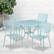 Alt View 11. Alamont Home - Oia Outdoor Square Contemporary Metal 5 Piece Patio Set - Sky Blue.