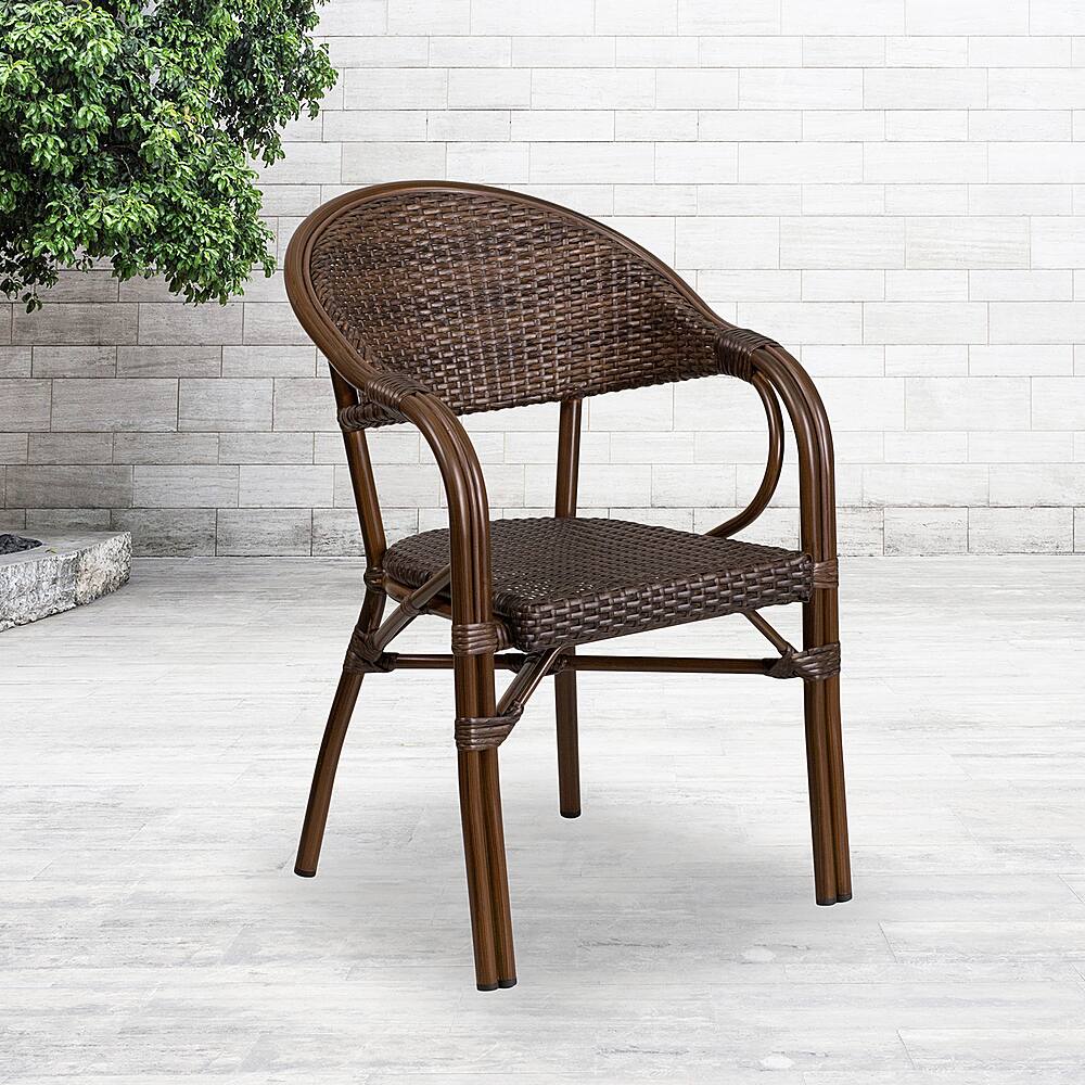 Alt View 12. Alamont Home - Lila Patio Chair (set of 3) - Bark Brown Rattan/Bamboo-Aluminum Frame.