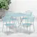Alt View 11. Alamont Home - Oia Outdoor Square Contemporary Metal 5 Piece Patio Set - Sky Blue.