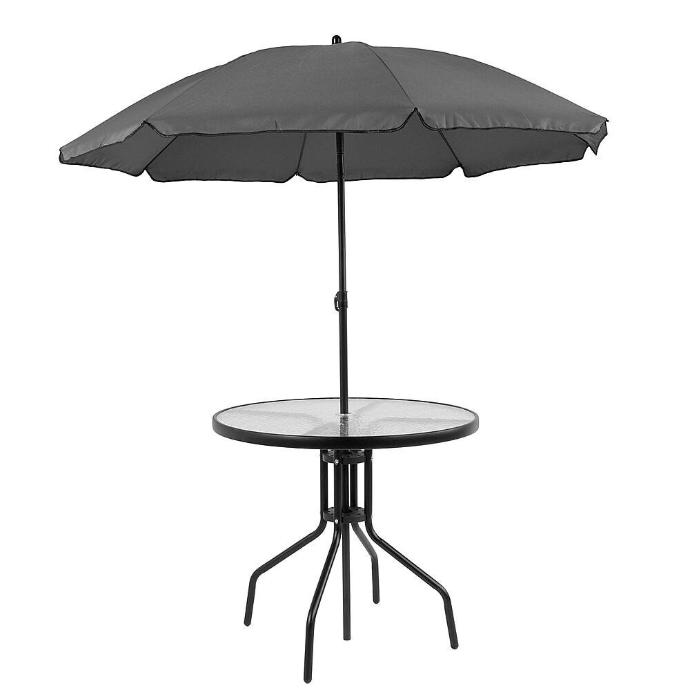 Alt View 24. Alamont Home - Nantucket Outdoor Round Contemporary Metal 6 Piece Patio Set - Black.