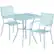 Front. Alamont Home - Oia Outdoor Square Contemporary Metal 3 Piece Patio Set - Sky Blue.