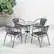 Alt View 11. Alamont Home - Lila Outdoor Square Contemporary Metal 5 Piece Patio Set - Clear Top/Gray Rattan.