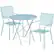 Front. Alamont Home - Oia Outdoor Round Contemporary Metal 3 Piece Patio Set - Sky Blue.