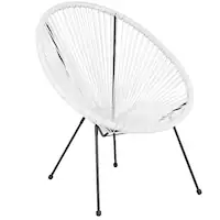 Alamont Home - Valencia Oval Comfort Take Ten Contemporary Bungee Bungee Chair - White - Front_Zoom