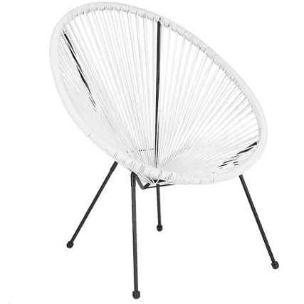 Front. Alamont Home - Valencia Oval Comfort Take Ten  Contemporary Bungee Bungee Chair - White.