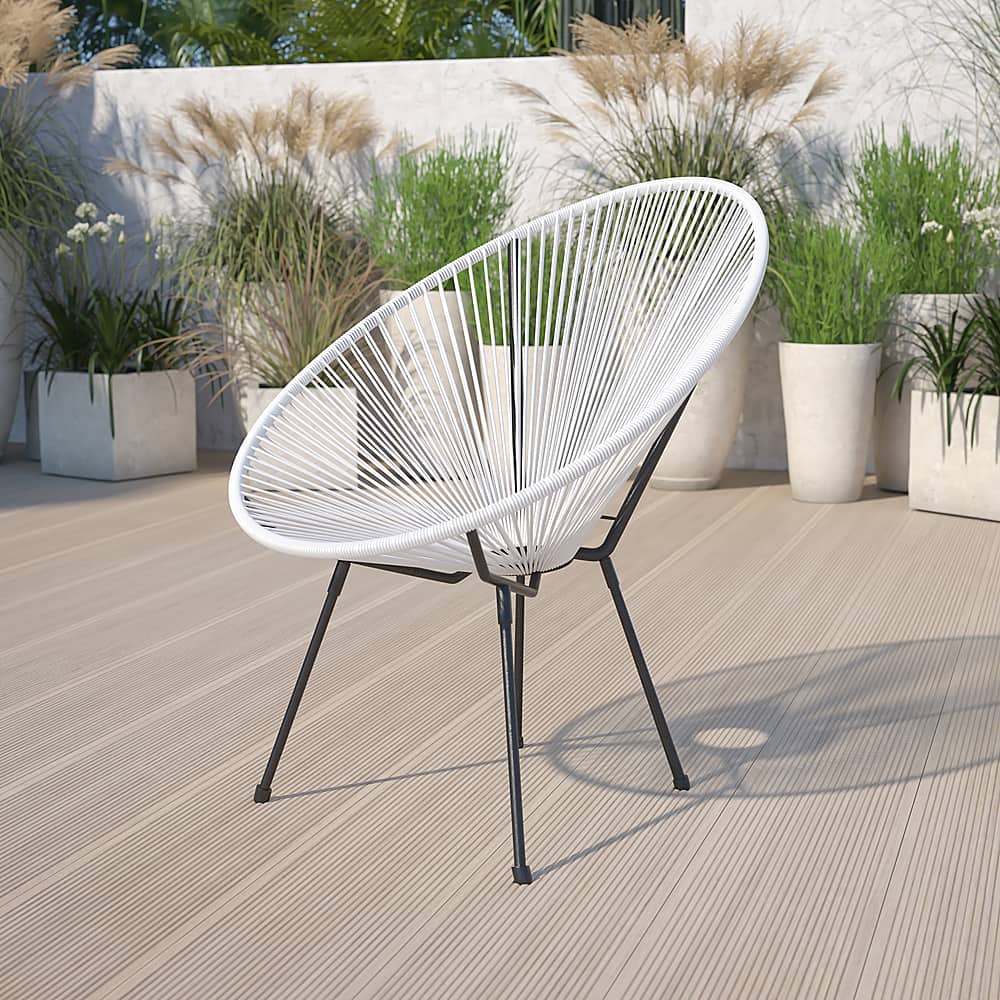 Alt View 12. Alamont Home - Valencia Oval Comfort Take Ten Contemporary Bungee Bungee Chair - White.