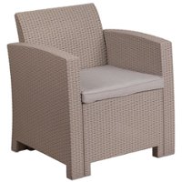 Flash Furniture - Seneca Patio Lounge Chair - Light Gray - Front_Zoom