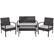 Front. Alamont Home - Bandera Outdoor Rectangle Contemporary Metal 4 Piece Patio Set - Black.