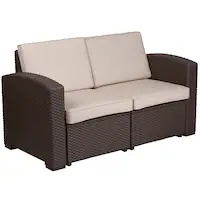 Alamont Home - Seneca Patio Lounge Loveseat - Chocolate Brown - Front_Zoom