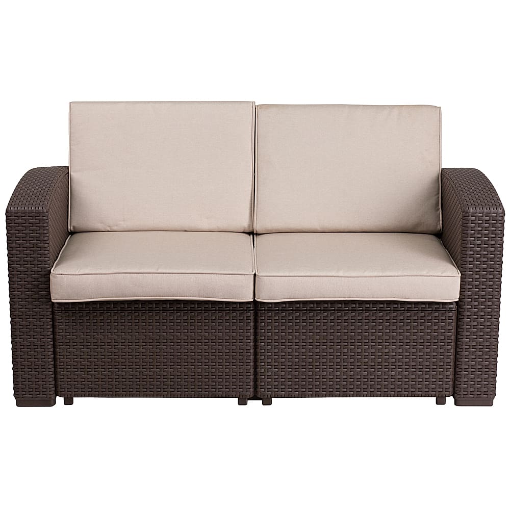 Flash Furniture – Seneca Patio Lounge Loveseat – Chocolate Brown Sansujyuku sansujyuku.com