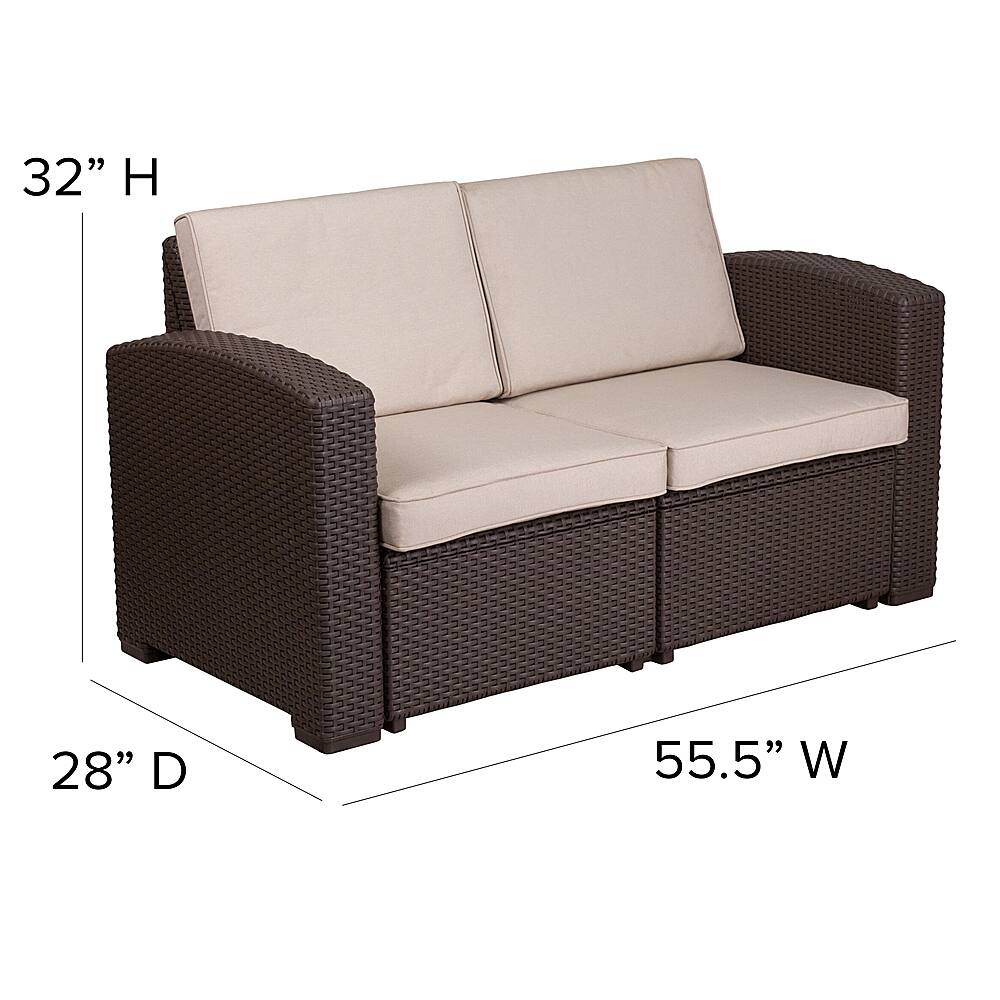 Alt View 13. Alamont Home - Seneca Patio Lounge Loveseat - Chocolate Brown.