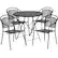 Front. Alamont Home - Oia Outdoor Round Contemporary Metal 5 Piece Patio Set - Black.