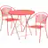 Front. Alamont Home - Oia Outdoor Round Contemporary Metal 3 Piece Patio Set - Coral.