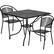 Front. Alamont Home - Oia Outdoor Square Contemporary Metal 3 Piece Patio Set - Black.
