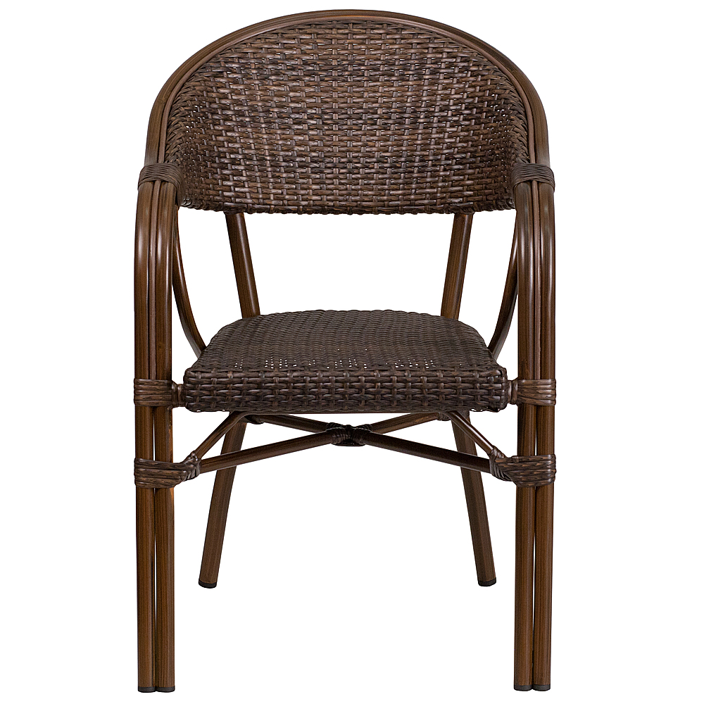 Flash Furniture Lila Patio Chair Cocoa Rattan/Bamboo-Aluminum Frame SDA ...